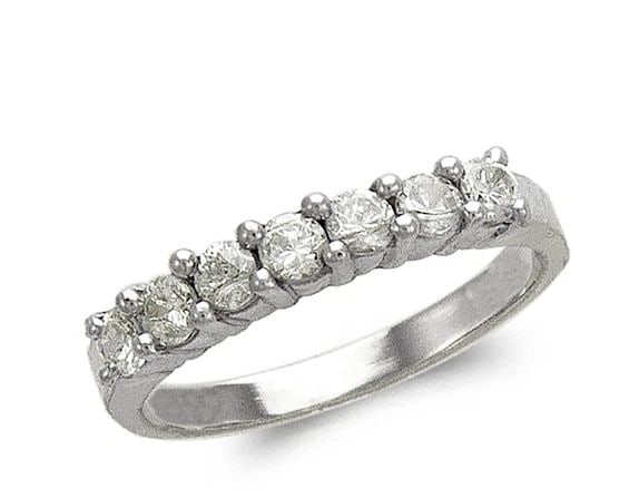 NEW 14K WHITE GOLD LADIES FASHION WHITE BAND RING (1 of 2)
