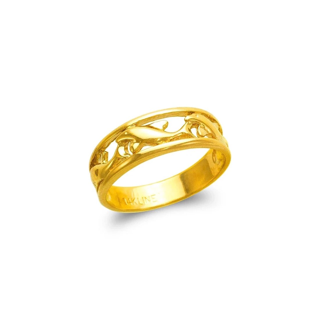 NEW 14K YELLOW GOLD LADIES DOLPHIN DESIGN RING (1 of 2)