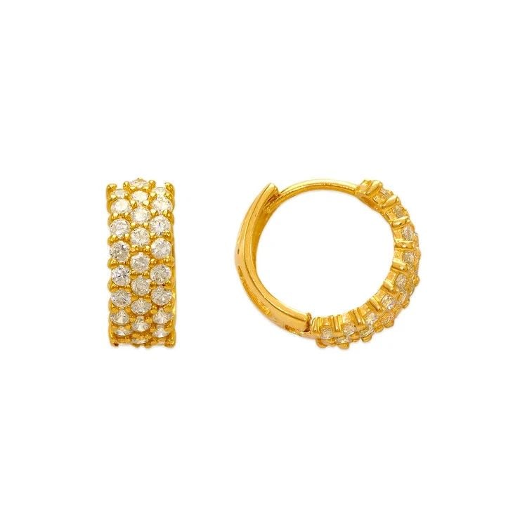 NEW 14K YELLOW GOLD 14MM FANCY HUGGIE EARRINGS: NEW 14K YELLOW GOLD 14MM FANCY HUGGIE EARRINGS 14MM FANCY HUGGIE EARRINGS NEW 14K YELLOW GOLD Width: Approx. 5x14mm Apx WEIGHT: 2.7g