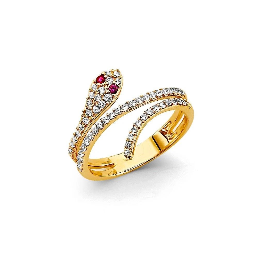 NEW 14K YELLOW GOLD SNAKE RING - SIZE 7 (1 of 2)