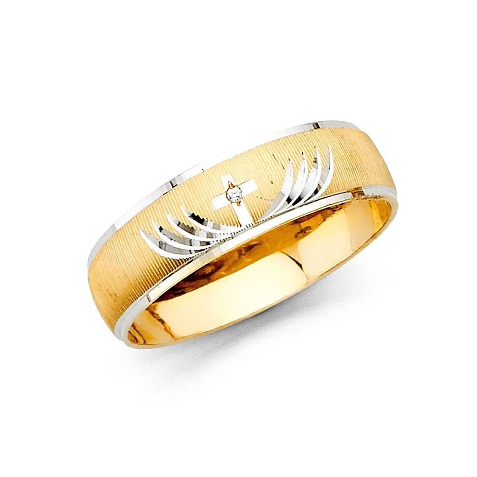 NEW 14K TWO TONE GOLD MEN'S WEDDING BAND - SIZE 10: NEW 14K TWO TONE GOLD MEN'S WEDDING BAND MEN'S WEDDING BAND NEW 14K TWO TONE GOLD WIDTH : 6 mm Average Apx WEIGHT : 2.7g