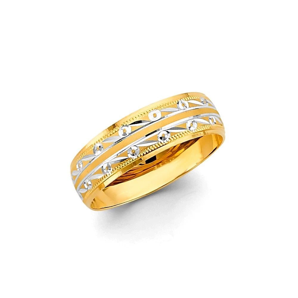 NEW 14K TWO TONE GOLD MEN'S WEDDING BAND - SIZE 10: NEW 14K TWO TONE GOLD MEN'S WEDDING BAND MEN'S WEDDING BAND NEW 14K TWO TONE GOLD WIDTH : Average Apx WEIGHT : 2.7g