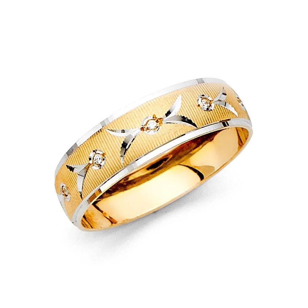 NEW 14K TWO TONE GOLD MEN'S WEDDING BAND - SIZE 10: NEW 14K TWO TONE GOLD MEN'S WEDDING BAND MEN'S WEDDING BAND NEW 14K TWO TONE GOLD WIDTH : 6 mm Average Apx WEIGHT : 2.6g