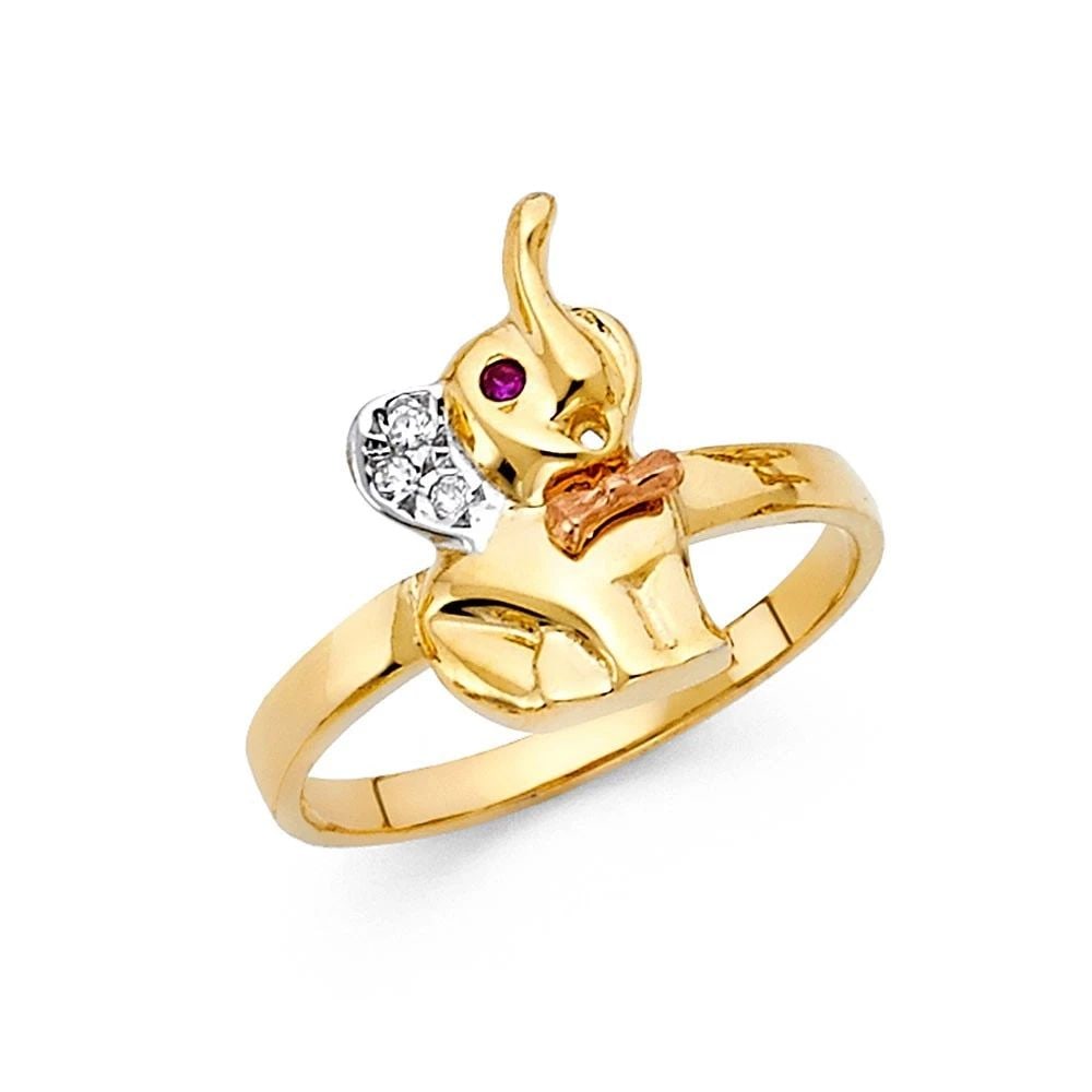 NEW 14K TWO TONE GOLD FANCY ELEPHANT RING - SIZE 7: NEW 14K TWO TONE GOLD FANCY ELEPHANT RING FANCY ELEPHANT RING NEW 14K TWO TONE GOLD WIDTH : 15 mm Average Apx WEIGHT : 2.6g