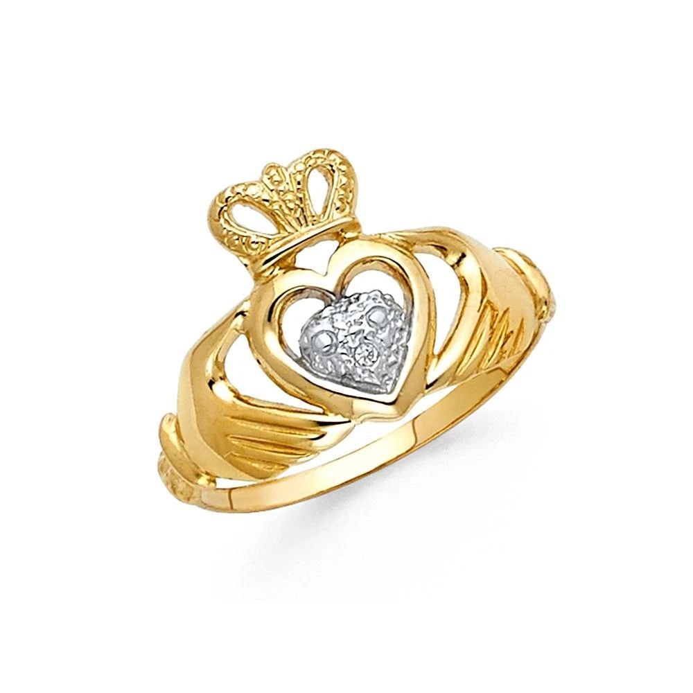 NEW 14K TWO TONE GOLD CLADDAGH RING (1 of 1)