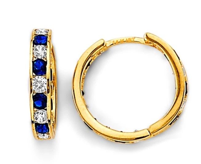 NEW 14K YELLOW GOLD CHANNEL HUGGIES EARRINGS (1 of 2)