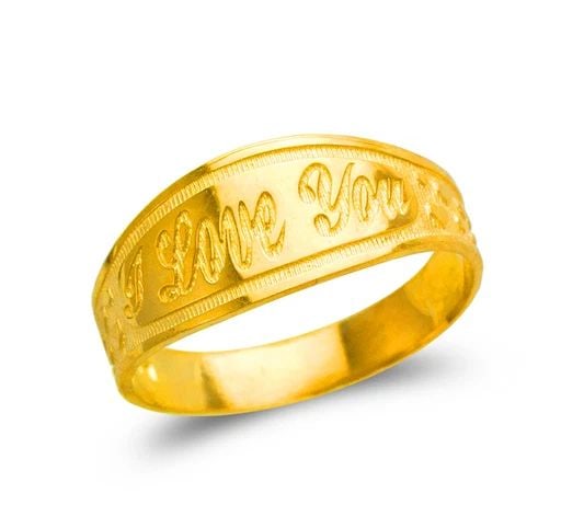 NEW 14K YELLOW GOLD LADIES I LOVE YOU FILIGREE RING (1 of 2)