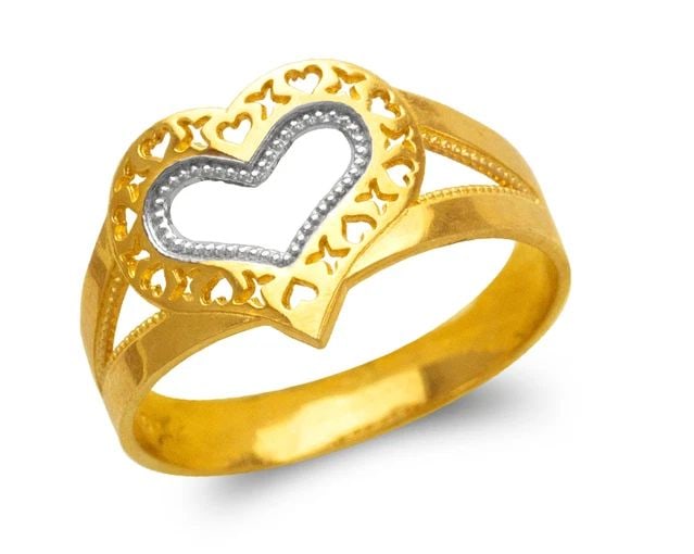 NEW 14K TWO TONE GOLD LADIES FILIGREE RING (1 of 2)