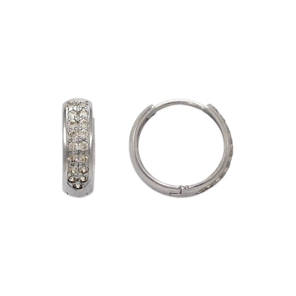 NEW 14K WHITE GOLD 15MM FANCY HUGGIE EARRINGS: NEW 14K WHITE GOLD 15MM FANCY HUGGIE EARRINGS 15MM FANCY HUGGIE EARRINGS NEW 14K WHITE GOLD Width: Approx. 4x15mm Apx WEIGHT: 2.6g