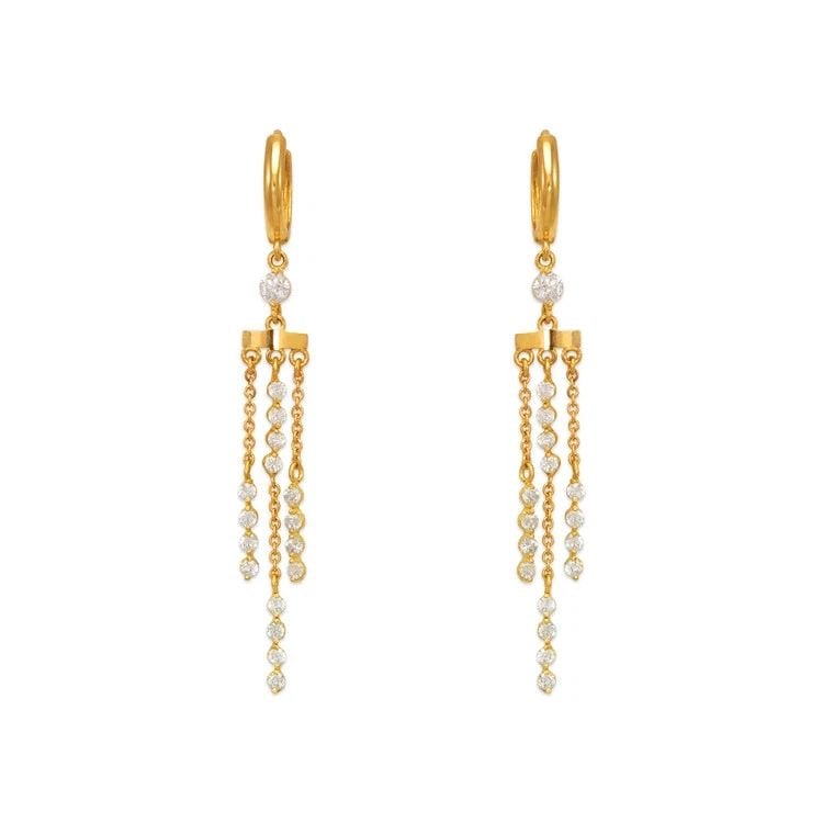 NEW 14K YELLOW GOLD FANCY CHANDELIER DANGLING EARRINGS: NEW 14K YELLOW GOLD FANCY CHANDELIER DANGLING EARRINGSFANCY CHANDELIER DANGLING EARRINGSNEW 14KYELLOW GOLDWidth: Approx. 12x56mmApx WEIGHT: 2.6g