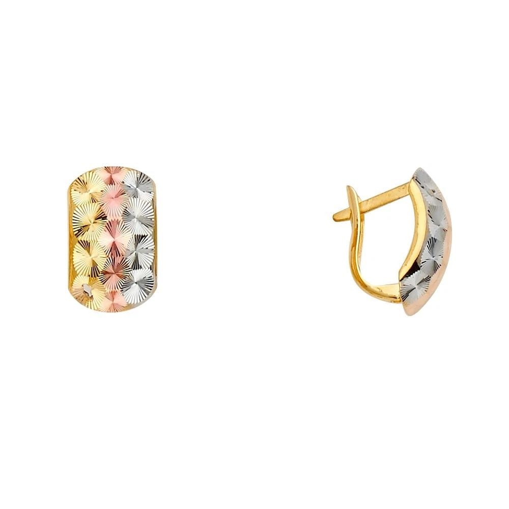 NEW 14K HALF HUGGIES EARRINGS (1 of 2)