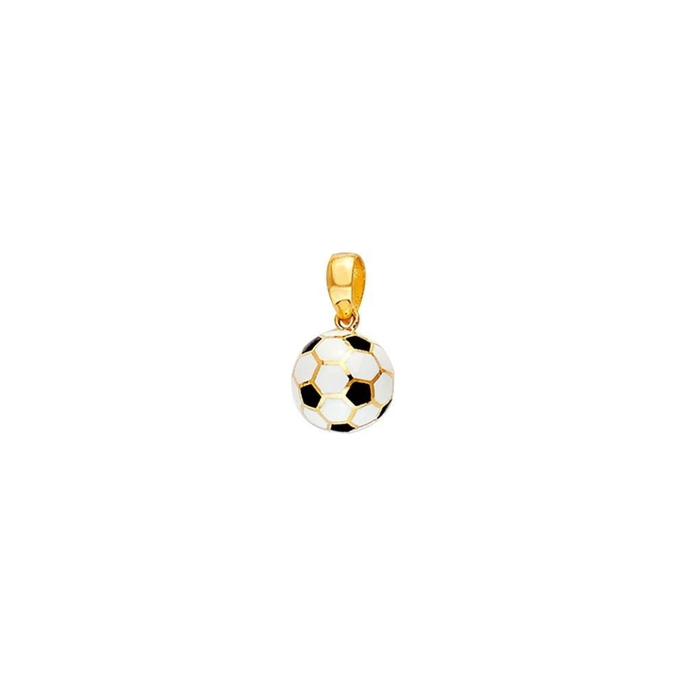 NEW 14K YELLOW GOLD 9MM ENAMEL SOCCER BALL (TRADITIONAL): NEW 14K YELLOW GOLD 9MM ENAMEL SOCCER BALL (TRADITIONAL)9MM ENAMEL SOCCER BALL (TRADITIONAL)NEW 14KYELLOW GOLDHeight : 10 mmWidth : 10 mmApx. WEIGHT : 1.9g