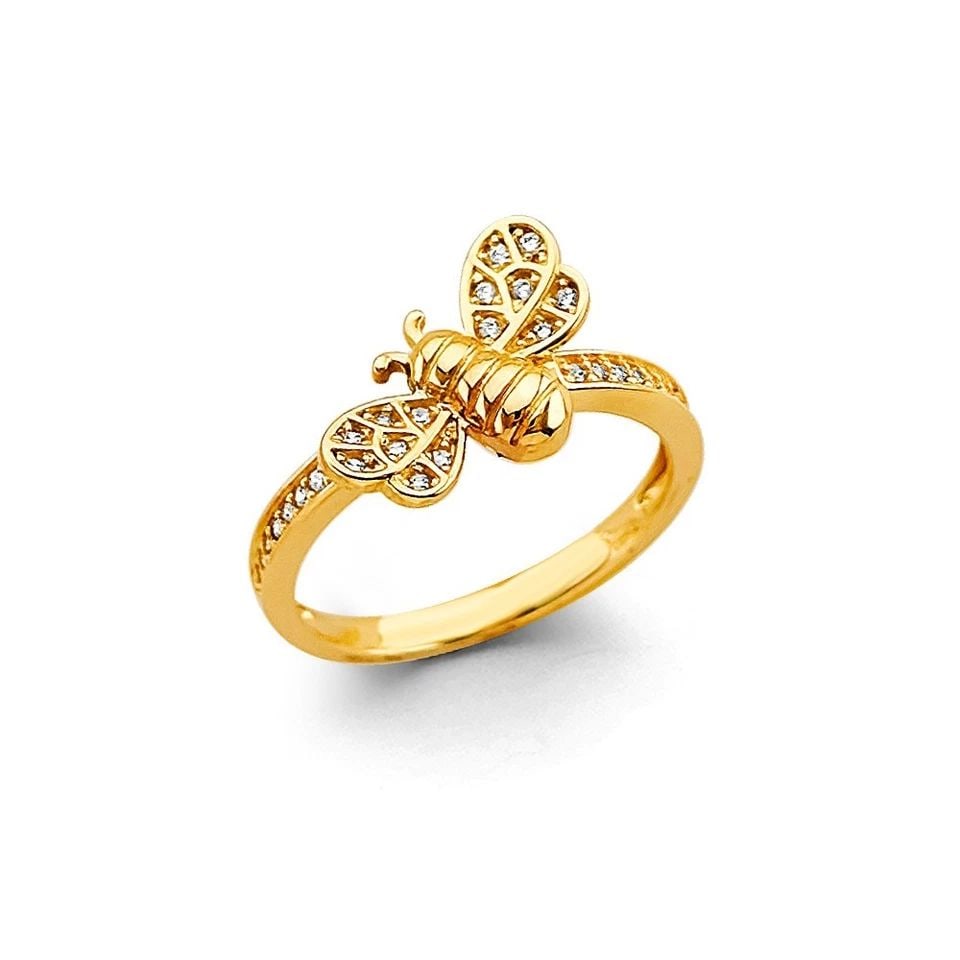 NEW 14K YELLOW GOLD BEE RING: NEW 14K YELLOW GOLD BEE RINGBEE RINGNEW 14KYELLOW GOLDWIDTH :Average Apx WEIGHT : 2.6g