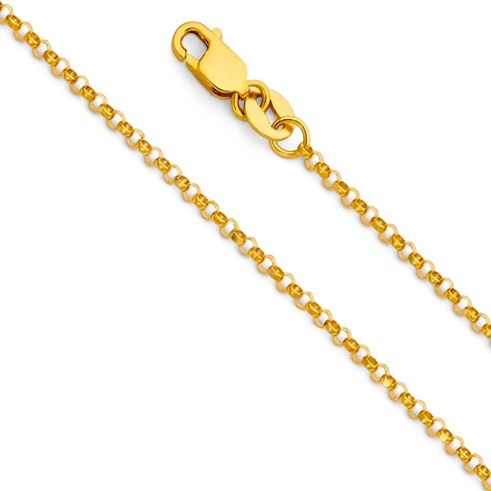 NEW 14K YELLOW GOLD 1.6MM ROUND ROLO CHAIN (1 of 2)