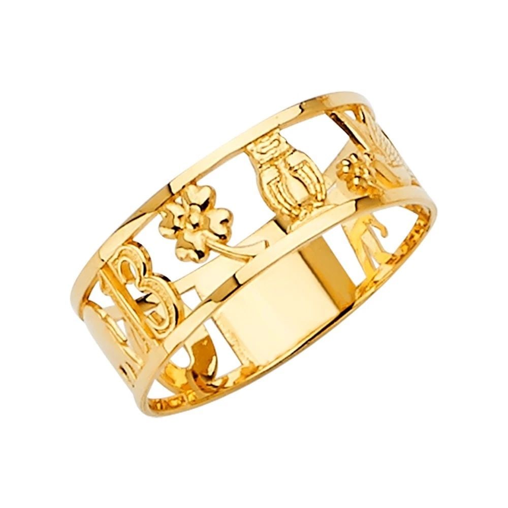 NEW 14K YELLOW GOLD LUCKY RING (1 of 2)