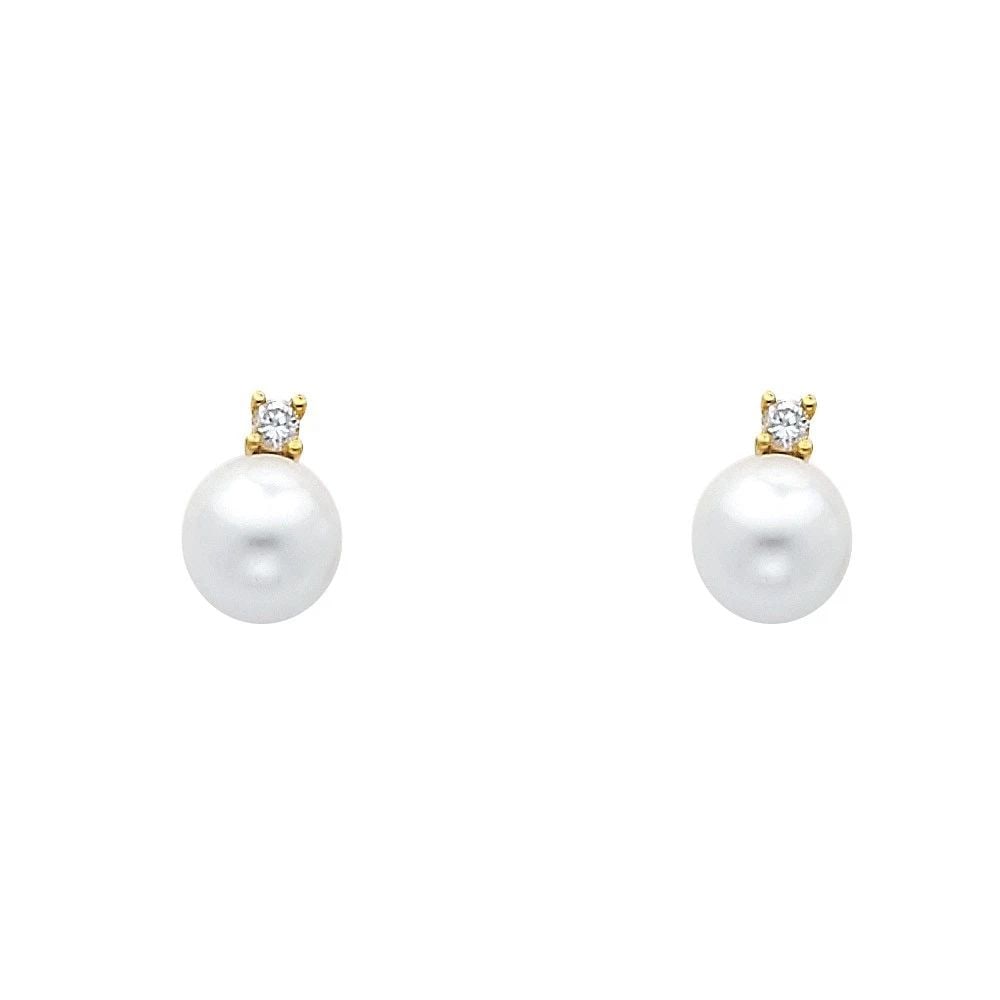 NEW 14K YELLOW GOLD PEARL EARRINGS: NEW 14K YELLOW GOLD PEARL EARRINGSPEARL EARRINGSNEW 14K YELLOW GOLDHEIGHT - 10 mmWIDTH - 7 mmApx WEIGHT - 1.9 g