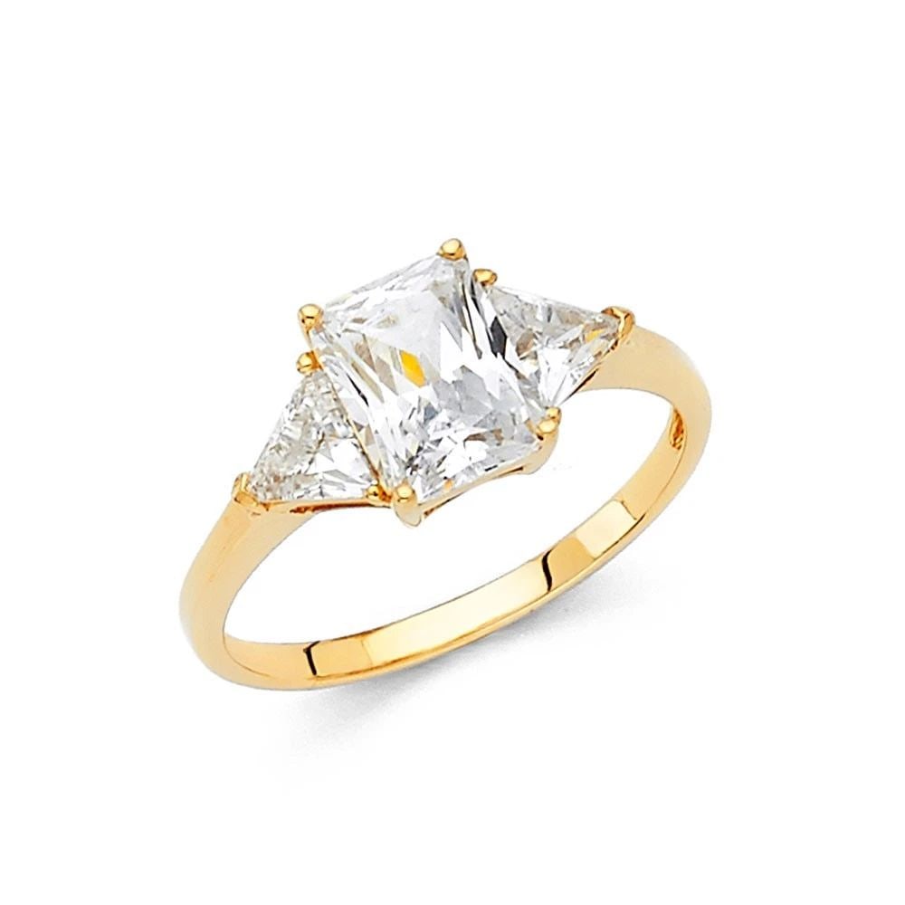 NEW 14K YELLOW GOLD ENGAGEMENT RING - SIZE 7 (1 of 2)