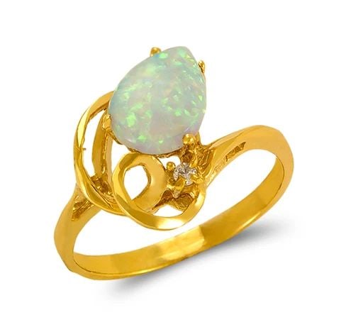 NEW 14K YELLOW GOLD LADIES OPAL RING (1 of 2)