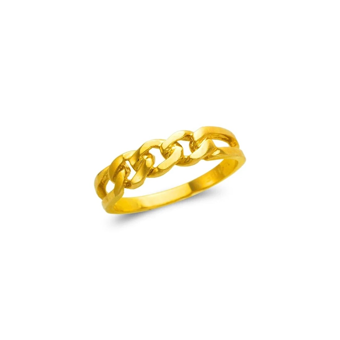 NEW 14K YELLOW GOLD LADIES CHAIN LINK DESIGN RING (1 of 1)