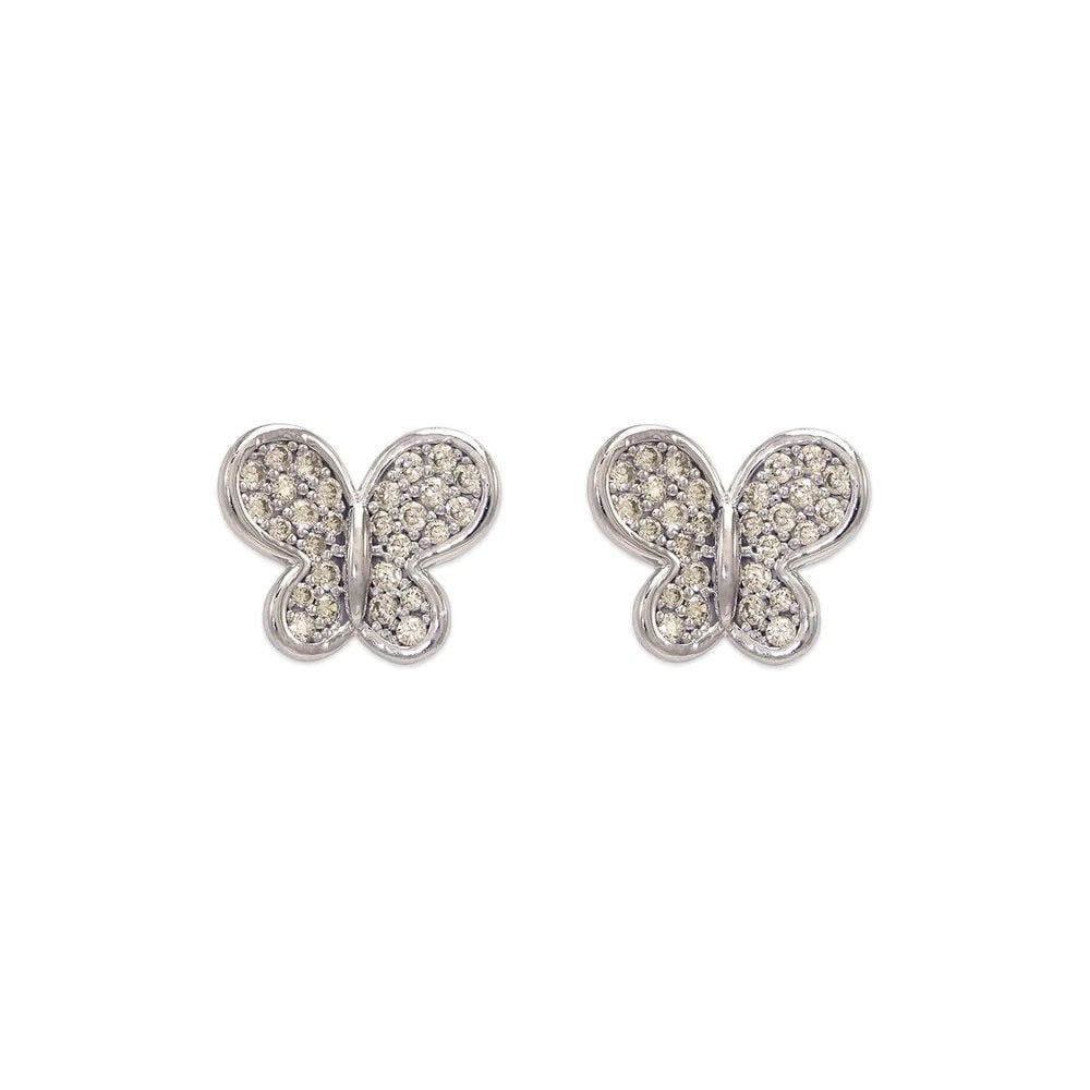 NEW 14K WHITE GOLD BUTTERFLY STUD EARRINGS: NEW 14K WHITE GOLD BUTTERFLY STUD EARRINGSBUTTERFLY STUD EARRINGSNEW 14KWHITE GOLDWidth: Approx. 12x10mmApx WEIGHT: 2.5g