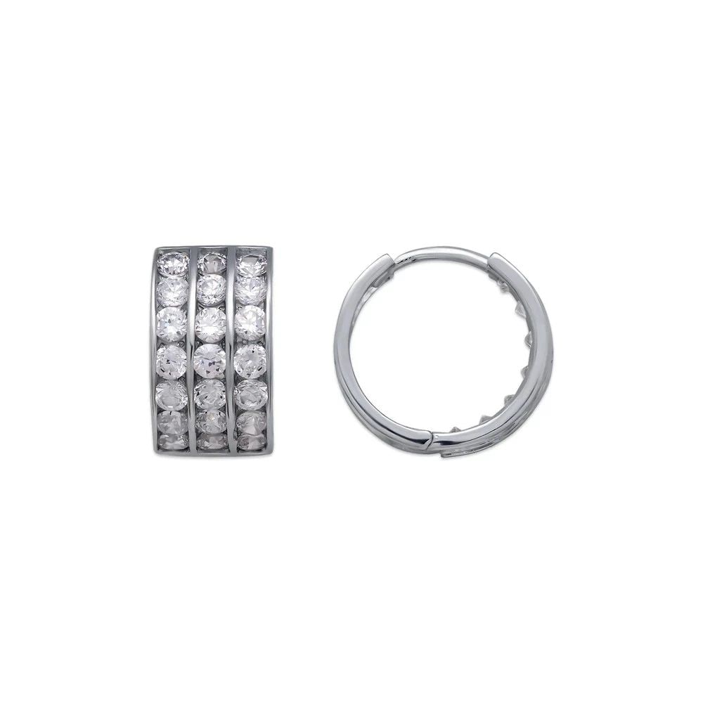 NEW 14K WHITE GOLD 12MM HUGGIE EARRINGS: NEW 14K WHITE GOLD 12MM HUGGIE EARRINGS12MM HUGGIE EARRINGSNEW 14KWHITE GOLDWidth: Approx. 12mmApx WEIGHT: 2.5g