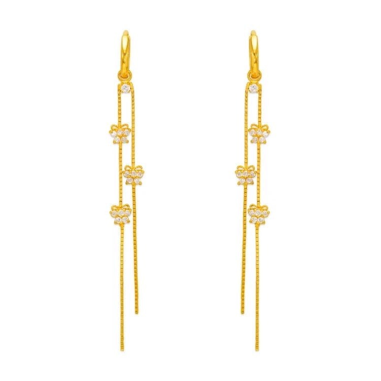 NEW 14K YELLOW GOLD FANCY BUTTERFLY DANGLING EARRINGS: NEW 14K YELLOW GOLD FANCY BUTTERFLY DANGLING EARRINGSFANCY BUTTERFLY DANGLING EARRINGSNEW 14KYELLOW GOLDWidth: Approx. 11x71mmApx WEIGHT: 2.5g
