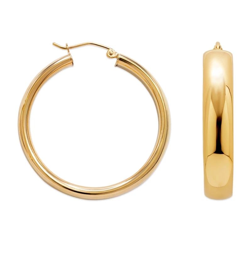 NEW 14K YELLOW GOLD 6MM OVAL TUBE HOOP EARRINGS: NEW 14K YELLOW GOLD 6MM OVAL TUBE HOOP EARRINGS6MM OVAL TUBE HOOP EARRINGSNEW 14KYELLOW GOLDWidth: Approx. 6mmApx WEIGHT: 2.5g