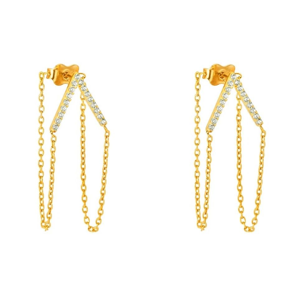 NEW 14K YELLOW GOLD FANCY EARRINGS (1 of 1)