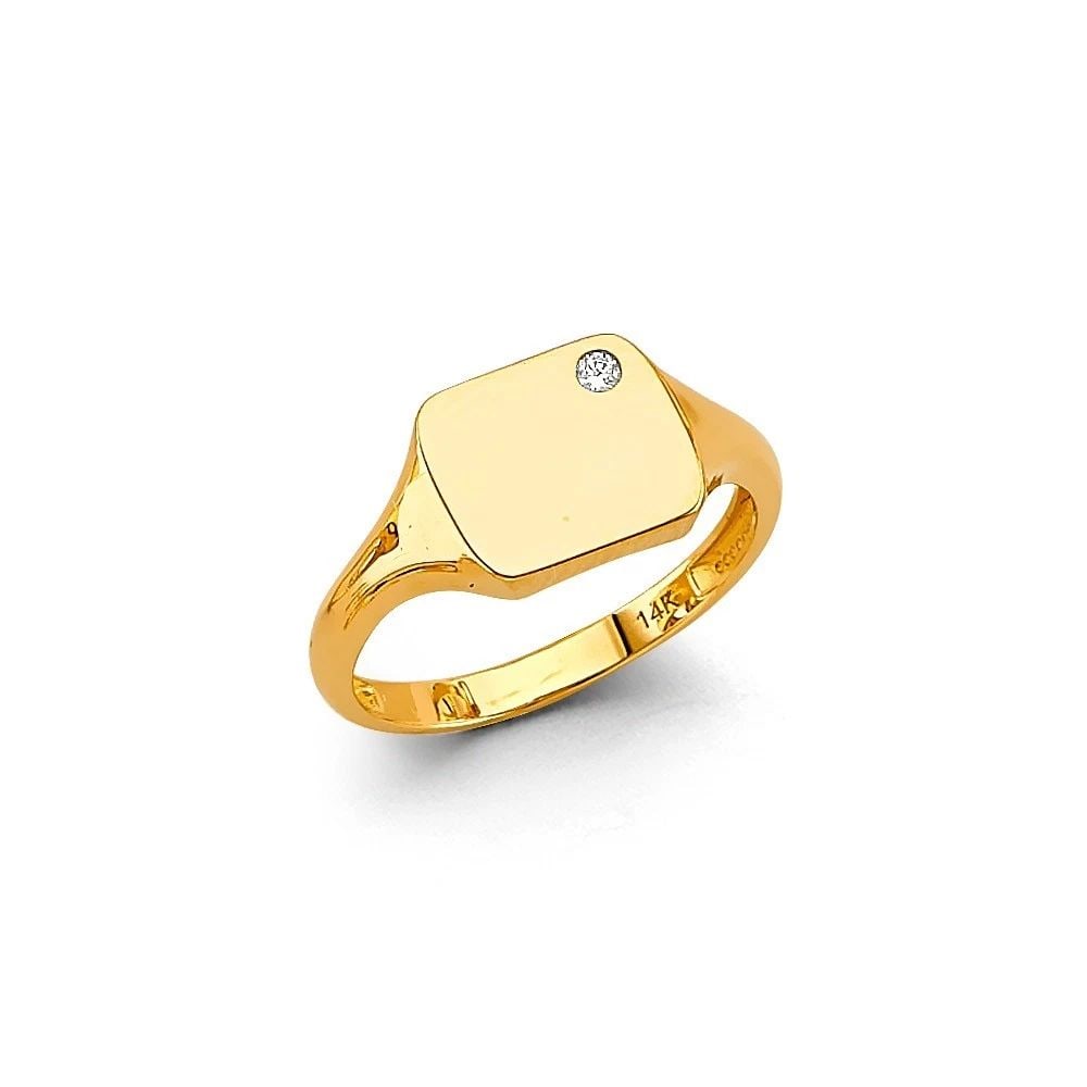 NEW 14K YELLOW GOLD SIGNET RING (1 of 2)