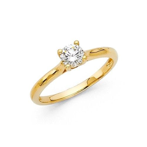NEW 14K YELLOW GOLD ENGAGEMENT RING -SIZE 7 (1 of 1)