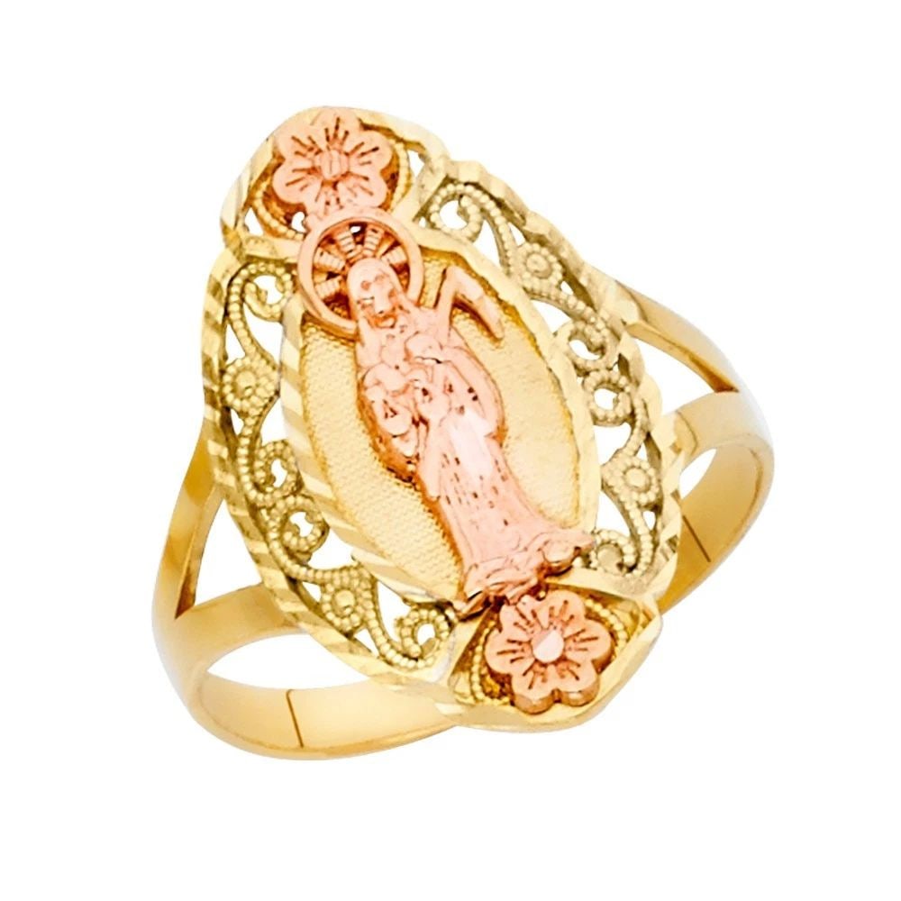 NEW 14K TWO TONE GOLD FANCY RING: NEW 14K TWO TONE GOLD FANCY RINGFANCY RINGNEW 14KTWO TONE GOLDWIDTH : 20 mmWEIGHT : 2.4g