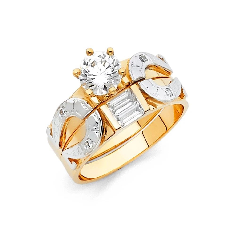 NEW 14K TWO TONE GOLD LADIES WEDDING BAND: NEW 14K TWO TONE GOLD LADIES WEDDING BANDLADIES WEDDING BANDNEW 14KTWO TONE GOLDWIDTH : 4 mmWEIGHT : 2.4g