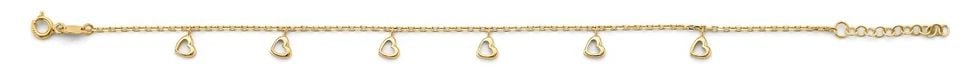 NEW 14K YELLOW GOLD HEART CHARM LIGHT BRACELET (1 of 1)