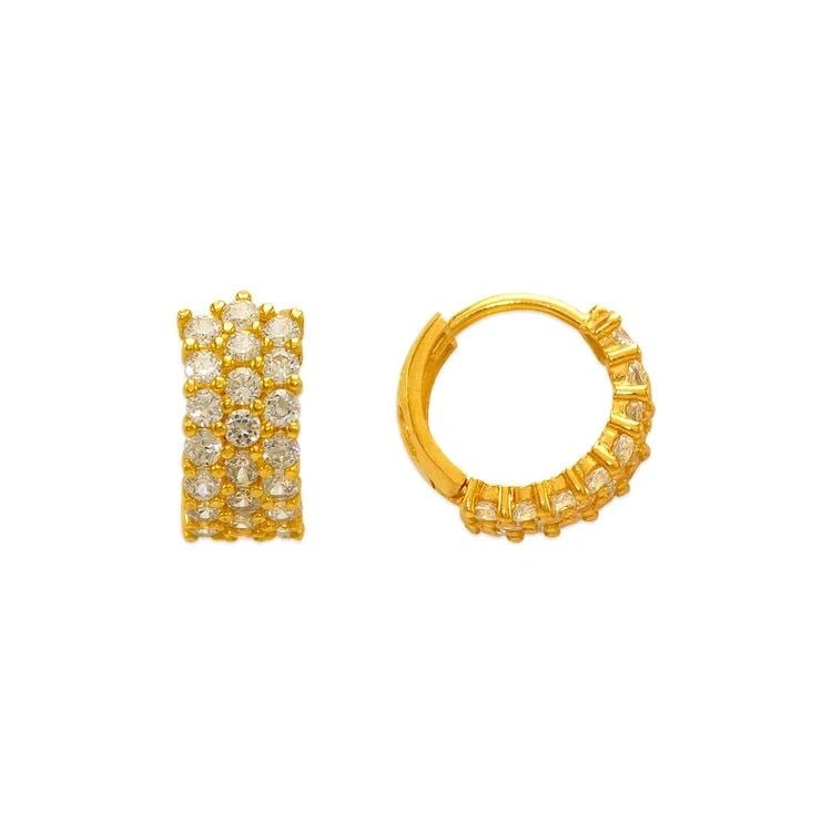 NEW 14K YELLOW GOLD 12MM FANCY HUGGIE EARRINGS: NEW 14K YELLOW GOLD 12MM FANCY HUGGIE EARRINGS 12MM FANCY HUGGIE EARRINGS NEW 14K YELLOW GOLD Width: Approx. 5x12mm Apx WEIGHT: 2.4g