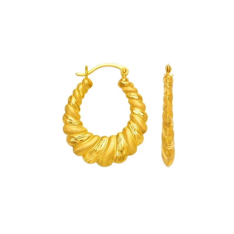 NEW 14K YELLOW GOLD HOLLOW SHRIMP HOOP EARRINGS: NEW 14K YELLOW GOLD HOLLOW SHRIMP HOOP EARRINGS HOLLOW SHRIMP HOOP EARRINGS NEW 14K YELLOW GOLD Width: Approx. 24mm Apx WEIGHT: 2.4g