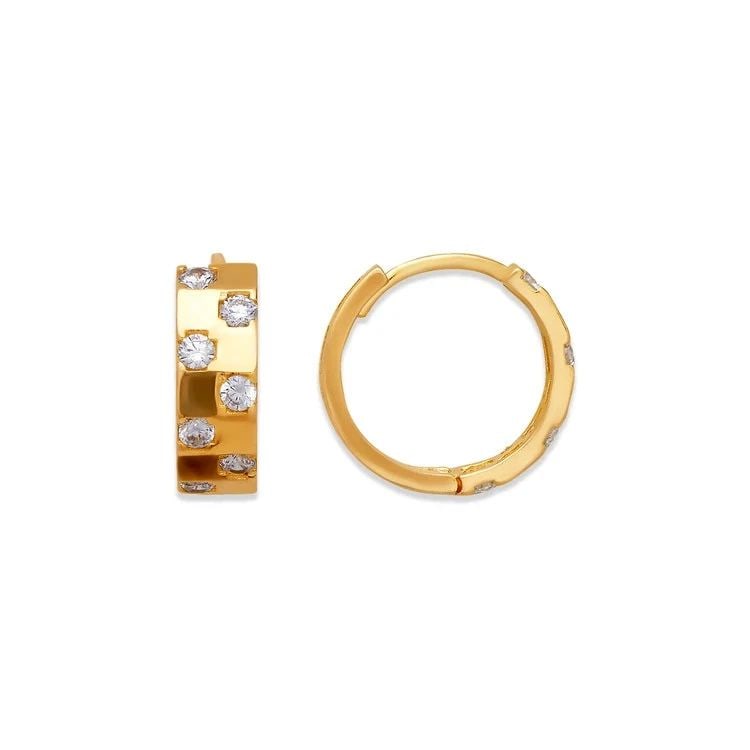 NEW 14K YELLOW GOLD HUGGIE EARRINGS (1 of 1)