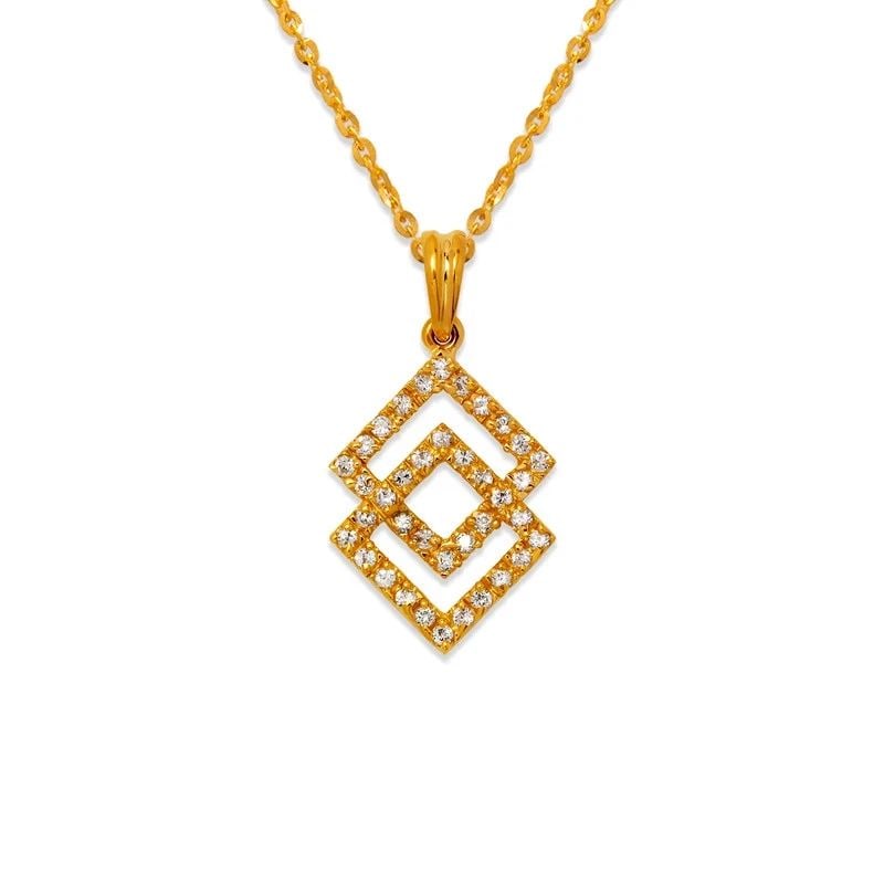 NEW 14K YELLOW GOLD DOUBLE DIAMOND SHAPED PENDANT: NEW 14K YELLOW GOLD DOUBLE DIAMOND SHAPED PENDANT DOUBLE DIAMOND SHAPED PENDANT NEW 14K YELLOW GOLD Apx. WIDTH: 16x20mm Apx WEIGHT: 2.4g