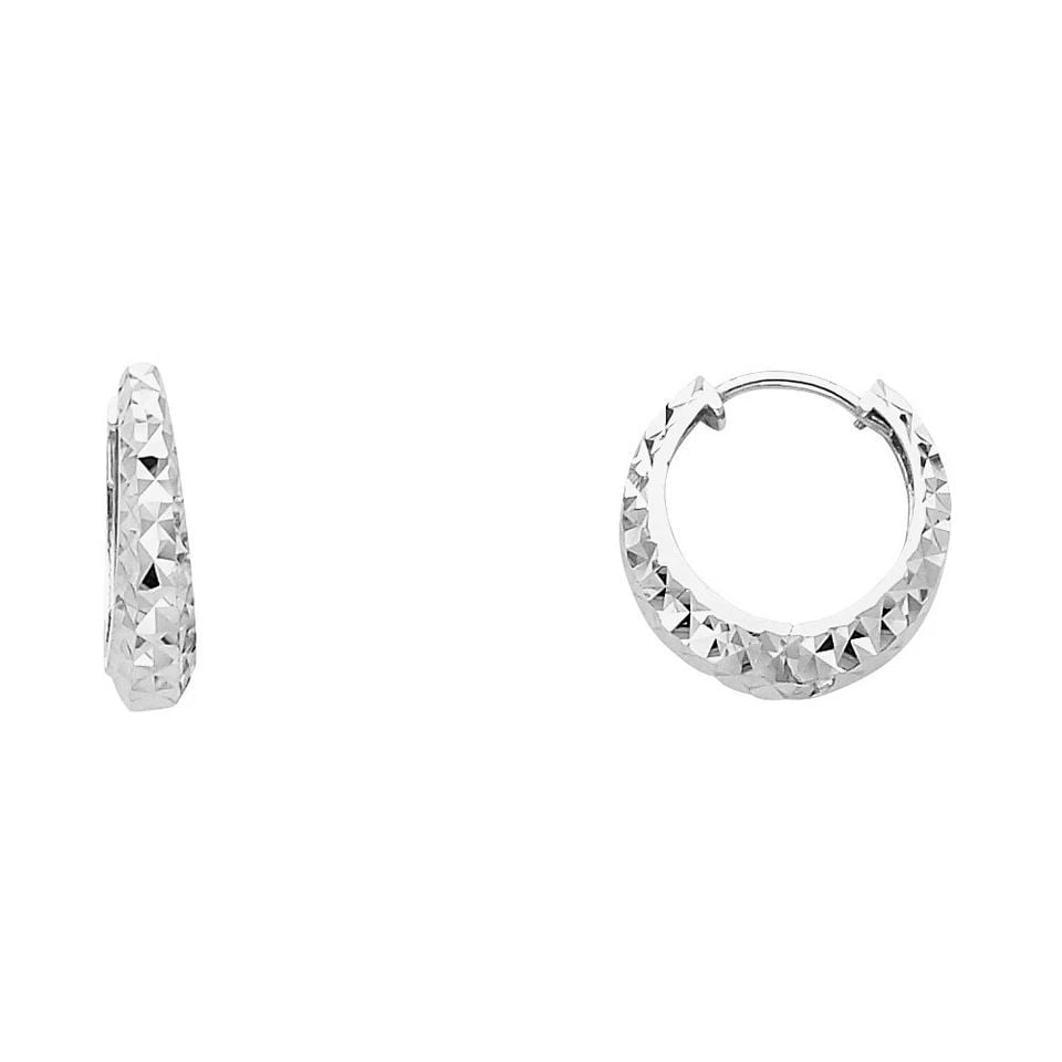 NEW 14K WHITE GOLD DC HUGGIES EARRINGS: NEW 14K WHITE GOLD DC HUGGIES EARRINGS DC HUGGIES EARRINGS NEW 14K WHITE GOLD Height : 15 mm Width : 15 mm Weight : 1.8g
