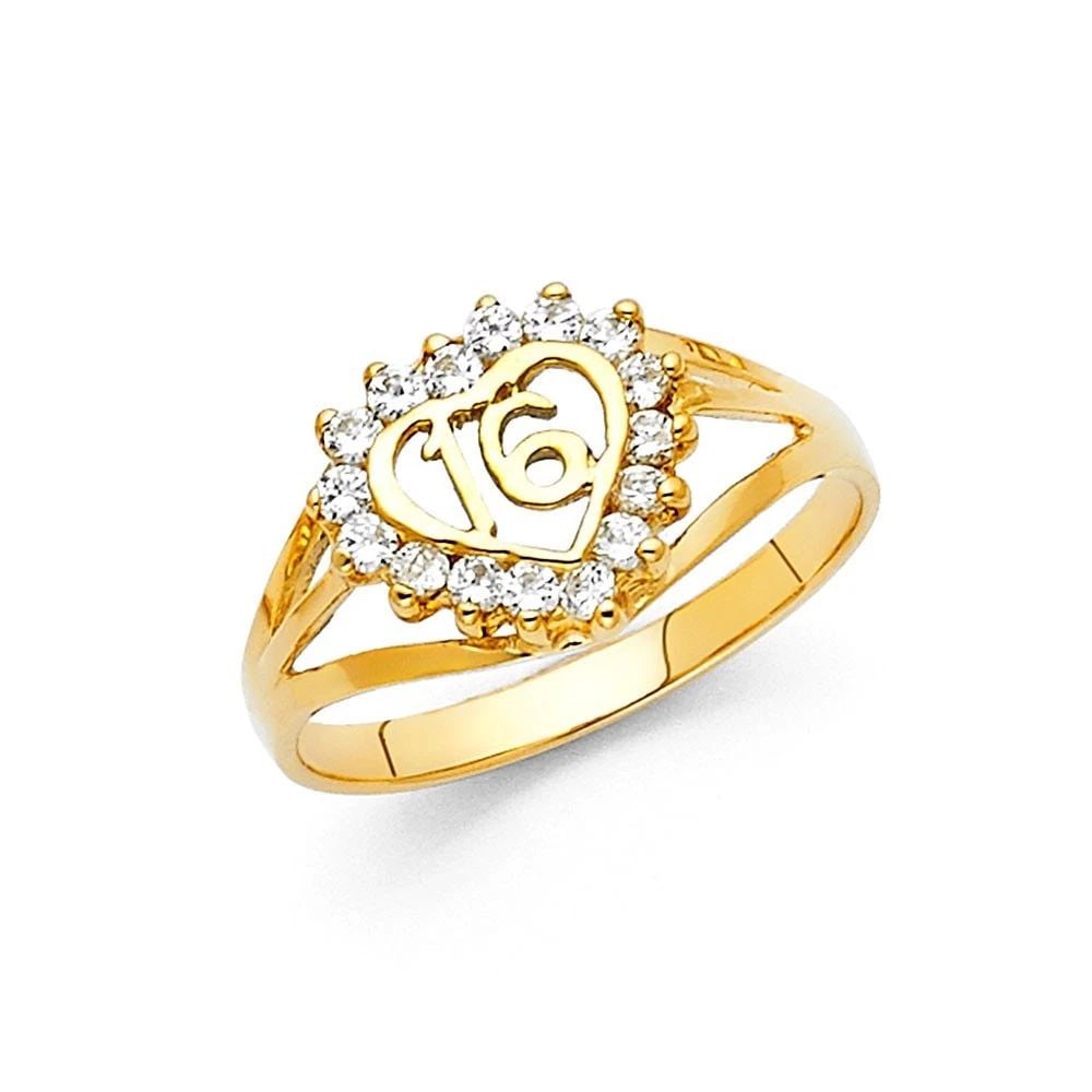 NEW 14K YELLOW GOLD 16 YEARS RING - SIZE 7 (1 of 1)