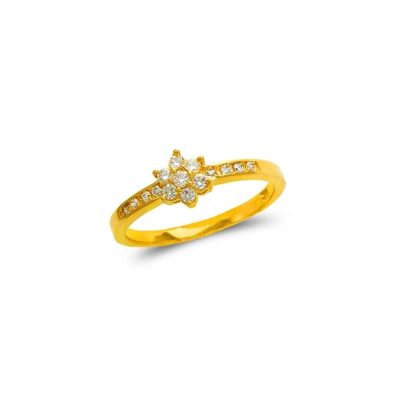 NEW 14K YELLOW GOLD LADIES SMALL FASHION FLOWER RING (1 of 1)