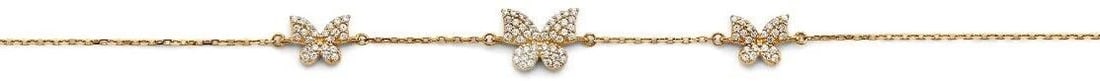 NEW 14K YELLOW GOLD 3 BUTTERFLY BRACELET (1 of 1)