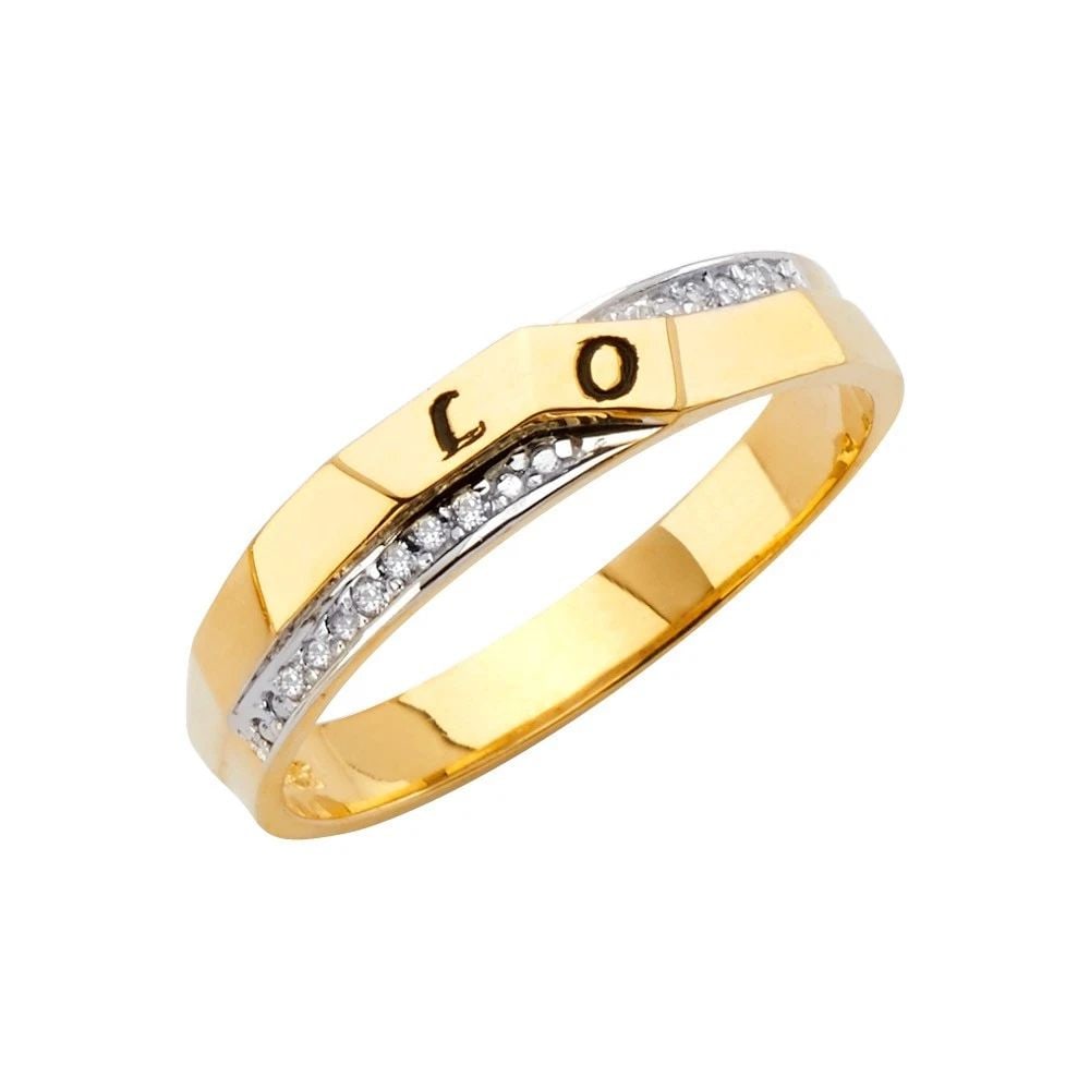 NEW 14K TWO TONE GOLD MEN'S WEDDING BAND - SIZE 10: NEW 14K TWO TONE GOLD MEN'S WEDDING BAND MEN'S WEDDING BAND NEW 14K TWO TONE GOLD WIDTH : 4 mm WEIGHT : 2.3g