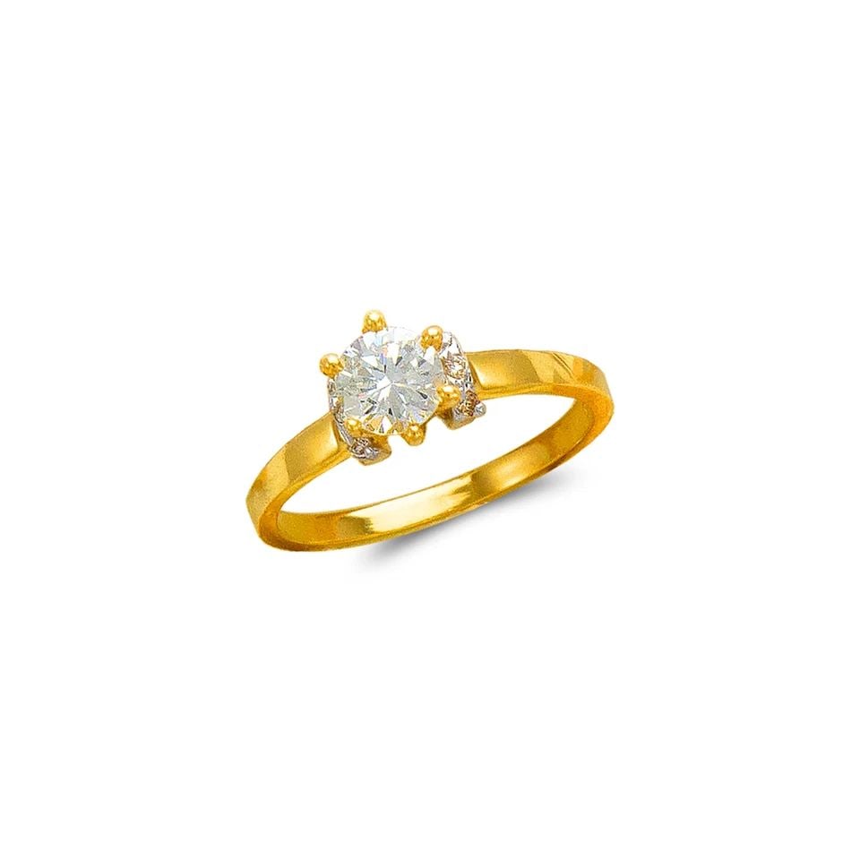 NEW 14K TWO TONE GOLD LADIES FASHION SOLITAIRE RING: NEW 14K TWO TONE GOLD LADIES FASHION SOLITAIRE RING LADIES FASHION SOLITAIRE RING NEW 14K TWO TONE GOLD Apx. WIDTH: 5mm Apx. WEIGHT: 2.3g