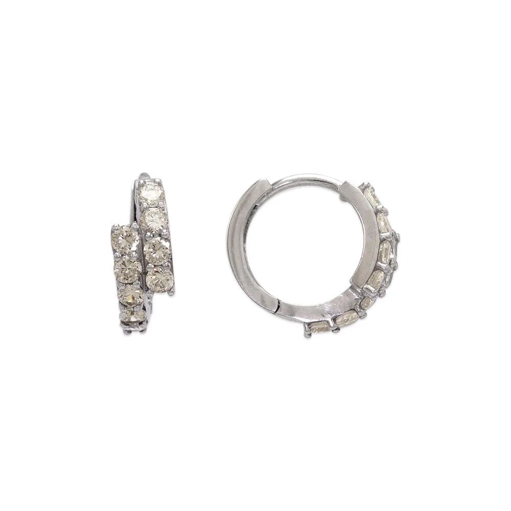NEW 14K WHITE GOLD 14MM FANCY HUGGIE EARRINGS: NEW 14K WHITE GOLD 14MM FANCY HUGGIE EARRINGS 14MM FANCY HUGGIE EARRINGS NEW 14K WHITE GOLD Width: Approx. 4.5x14mm Apx WEIGHT: 2.3g
