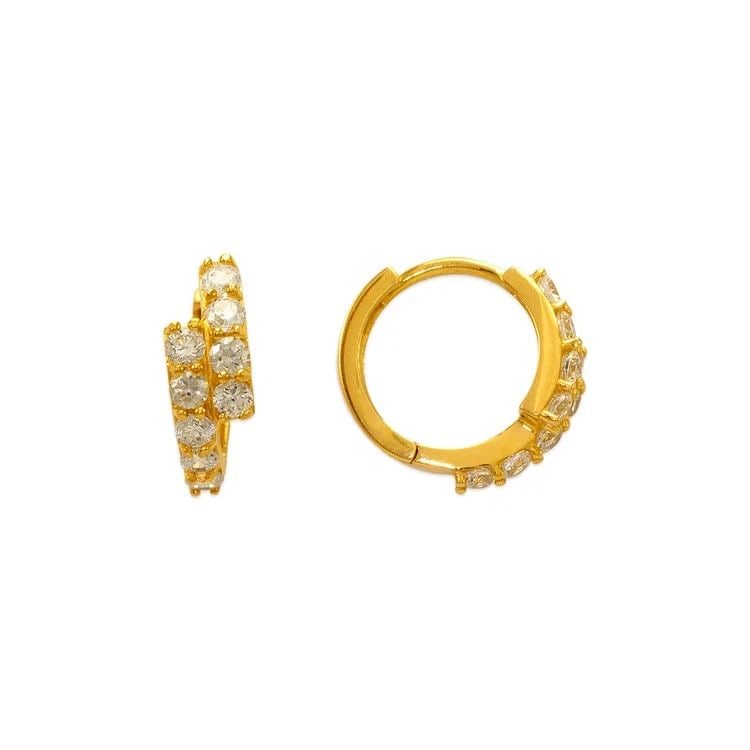 NEW 14K YELLOW GOLD 14MM FANCY HUGGIE EARRINGS: NEW 14K YELLOW GOLD 14MM FANCY HUGGIE EARRINGS 14MM FANCY HUGGIE EARRINGS NEW 14K YELLOW GOLD Width: Approx. 4.5x14mm Apx WEIGHT: 2.3g