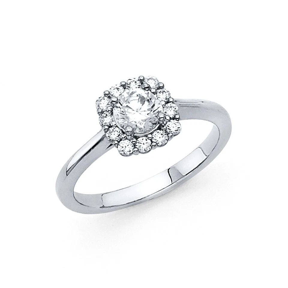 NEW 14K WHITE GOLD ENGAGEMENT RING: NEW 14K WHITE GOLD ENGAGEMENT RING ENGAGEMENT RING NEW 14K WHITE GOLD WIDTH : 1.5 mm WEIGHT : 2.3g