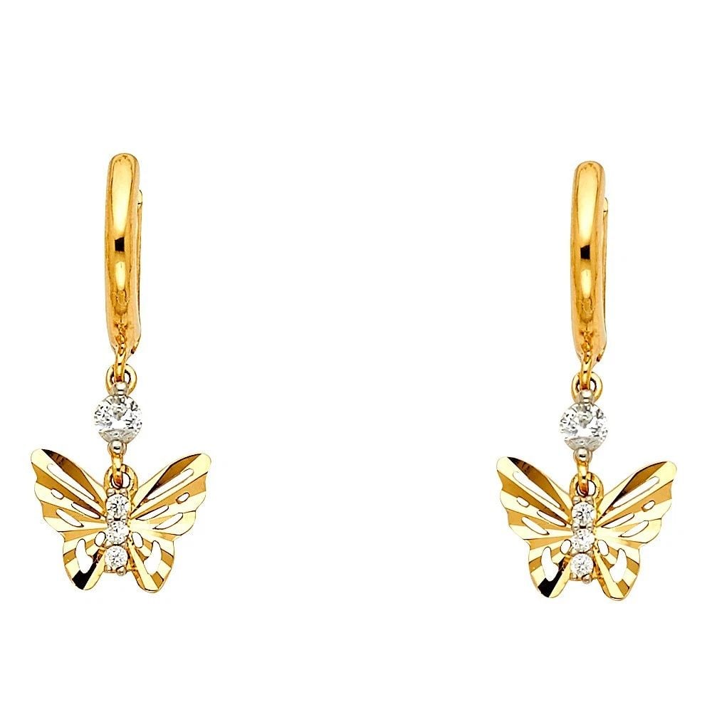 NEW 14K YELLOW GOLD DANGLE HUGGIES EARRINGS: NEW 14K YELLOW GOLD DANGLE HUGGIES EARRINGS DANGLE HUGGIES EARRINGS NEW 14K YELLOW GOLD HEIGHT - 25 mm WIDTH - 10 mm Apx WEIGHT - 1.7 g