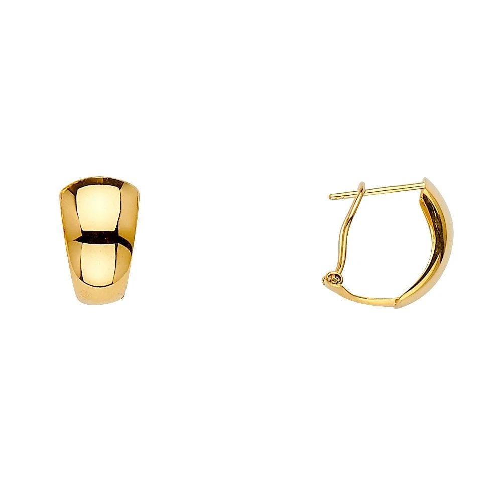 NEW 14K YELLOW GOLD HALF HUGGIES EARRINGS: NEW 14K YELLOW GOLD HALF HUGGIES EARRINGS HALF HUGGIES EARRINGS NEW 14K YELLOW GOLD HEIGHT - 13 mm WIDTH - 11 mm Apx WEIGHT - 1.7 g