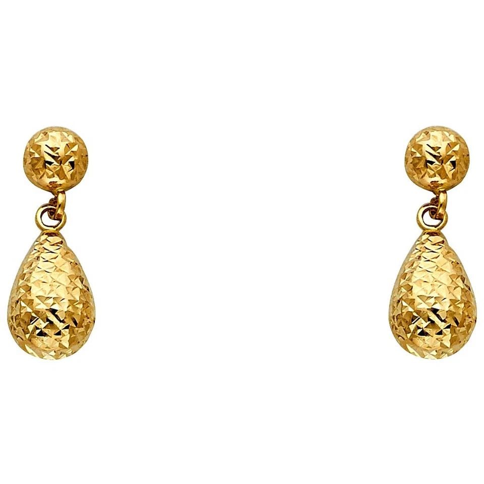 NEW 14K YELLOW GOLD DC HOLLOW TEAR DROP EARRINGS WITH POST: NEW 14K YELLOW GOLD DC HOLLOW TEAR DROP EARRINGS WITH POST DC HOLLOW TEAR DROP EARRINGS WITH POST NEW 14K YELLOW GOLD HEIGHT - 20 mm WIDTH - 8 mm Apx WEIGHT - 1.7 g