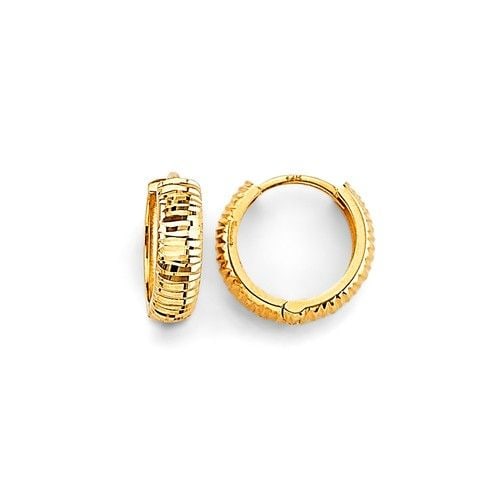 NEW 14K YELLOW GOLD HUGGIES EARRINGS: NEW 14K YELLOW GOLD HUGGIES EARRINGS HUGGIES EARRINGS NEW 14K YELLOW GOLD HEIGHT - 12 mm WIDTH - 12 mm Apx WEIGHT - 1.7 g